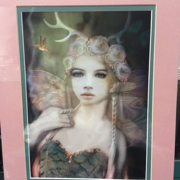 Fair Garden Five metallic fine art print double matted 11x14 frame size - Picture 2 of 2